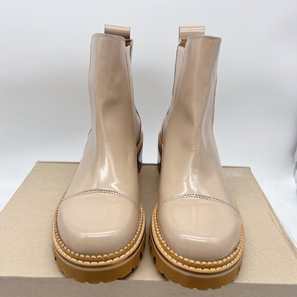 See by Chloe Mallory Chelsea Ankle Boots Dark Beige Leather 41 US 11 made SPAIN - Picture 5 of 12